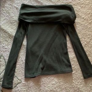 Green off the shoulder top